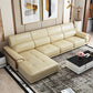 Nordic Style Sofa Bed Leather in Beige/grey/beige Cushioned Back Sofa