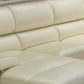 Nordic Style Sofa Bed Leather in Beige/grey/beige Cushioned Back Sofa
