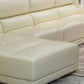 Nordic Style Sofa Bed Leather in Beige/grey/beige Cushioned Back Sofa
