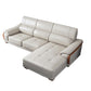 Nordic Style Sofa Bed Leather in Beige/grey/beige Cushioned Back Sofa