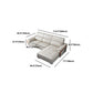 Nordic Style Sofa Bed Leather in Beige/grey/beige Cushioned Back Sofa