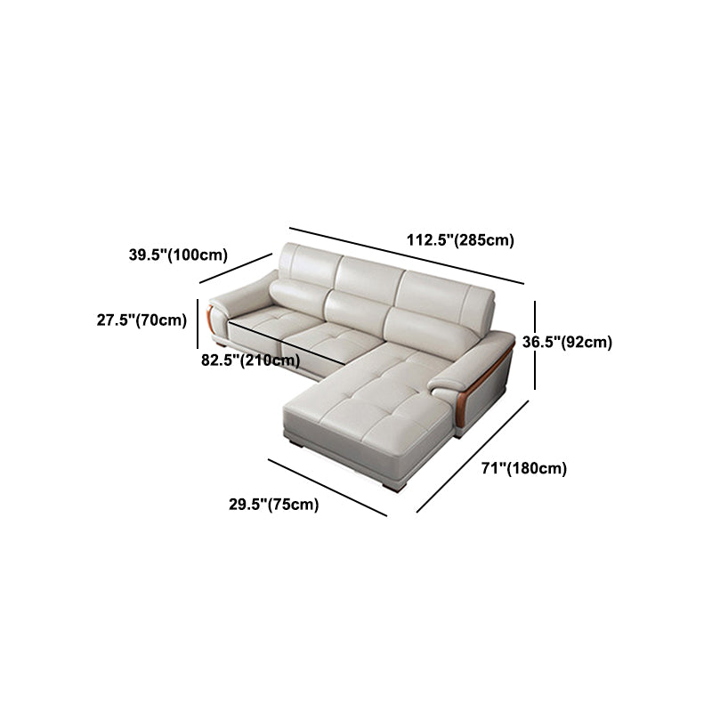 Nordic Style Sofa Bed Leather in Beige/grey/beige Cushioned Back Sofa