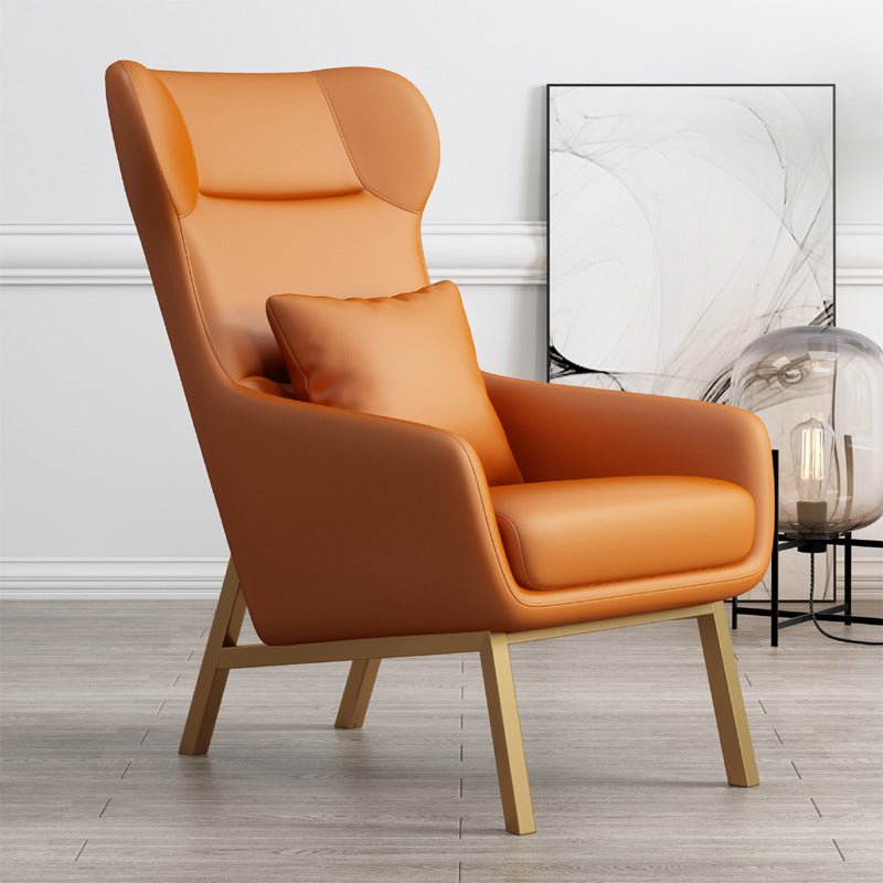 Chaise en cuir fausse25,5 "L x37,4" W x 37,7 "H Armes incluses pour chambre à coucher