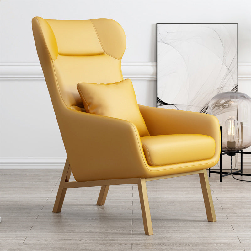 Chaise en cuir fausse25,5 "L x37,4" W x 37,7 "H Armes incluses pour chambre à coucher