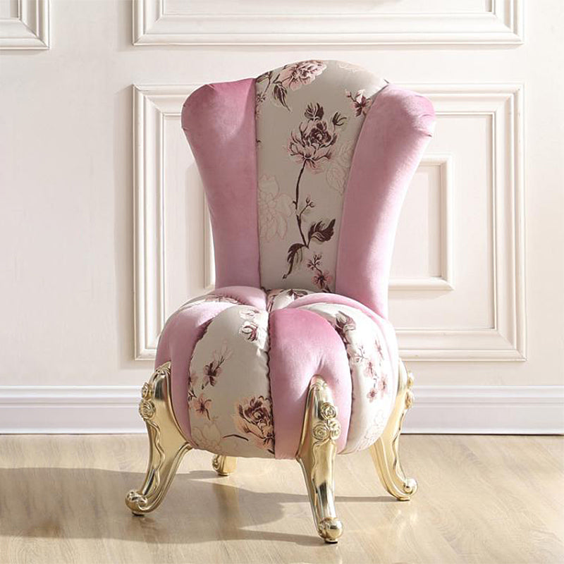 18.11"L x 18.11"W x 38.19"H Velvet Pillow Back Armless Chair Pink Clearhalo 'Accent Chairs' 'accent_chairs' 'Chairs & Seating' 'furn' 'furn_accent_chairs' 'Furniture' 'Living Room Furniture' 5484775