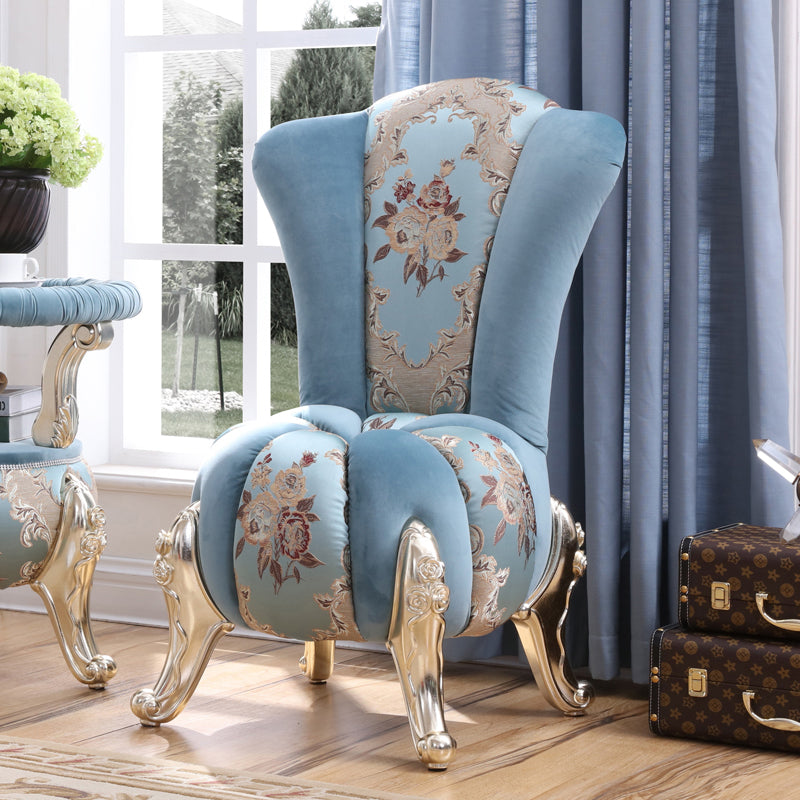 18.11"L x 18.11"W x 38.19"H Velvet Pillow Back Armless Chair Blue Clearhalo 'Accent Chairs' 'accent_chairs' 'Chairs & Seating' 'furn' 'furn_accent_chairs' 'Furniture' 'Living Room Furniture' 5484777