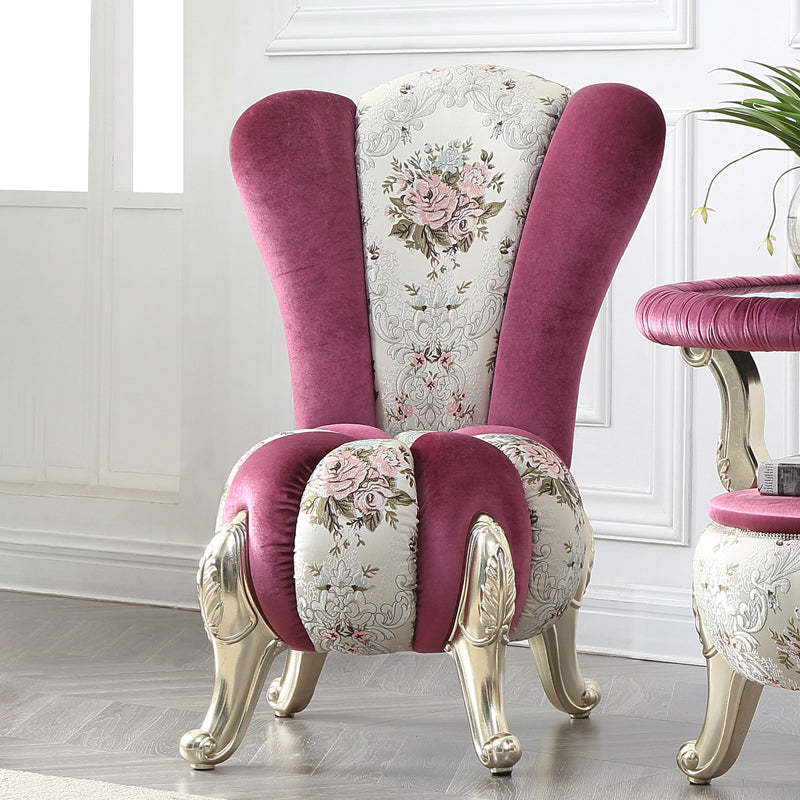 18.11"L x 18.11"W x 38.19"H Velvet Pillow Back Armless Chair Purple Pink Clearhalo 'Accent Chairs' 'accent_chairs' 'Chairs & Seating' 'furn' 'furn_accent_chairs' 'Furniture' 'Living Room Furniture' 5484780