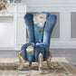 18.11"L x 18.11"W x 38.19"H Velvet Pillow Back Armless Chair Dark Blue Clearhalo 'Accent Chairs' 'accent_chairs' 'Chairs & Seating' 'furn' 'furn_accent_chairs' 'Furniture' 'Living Room Furniture' 5484788