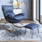 Chaise d'accent sans bras moderne Faux Coue et chaise Lounge Velet avec dos haut