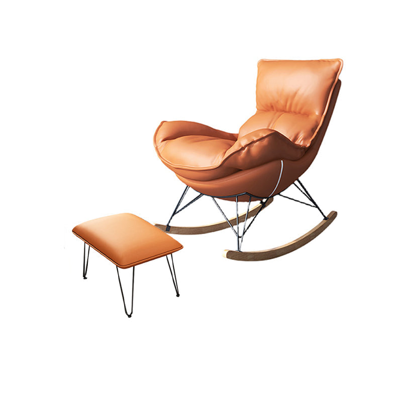 Chaise d'accent sans bras moderne Faux Coue et chaise Lounge Velet avec dos haut