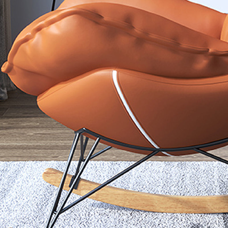 Chaise d'accent sans bras moderne Faux Coue et chaise Lounge Velet avec dos haut