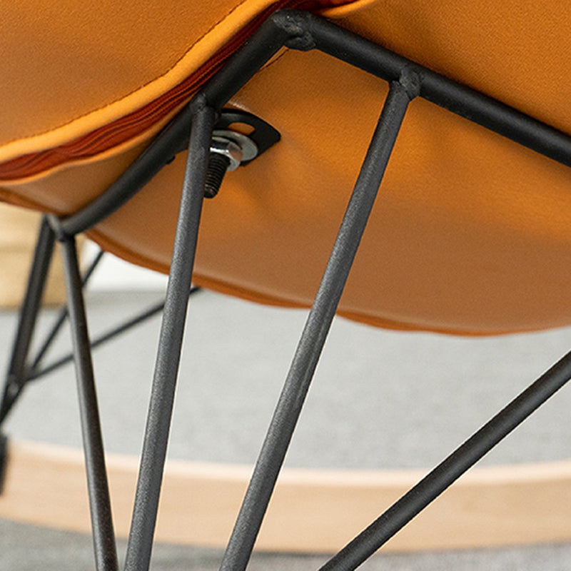 Chaise d'accent sans bras moderne Faux Coue et chaise Lounge Velet avec dos haut