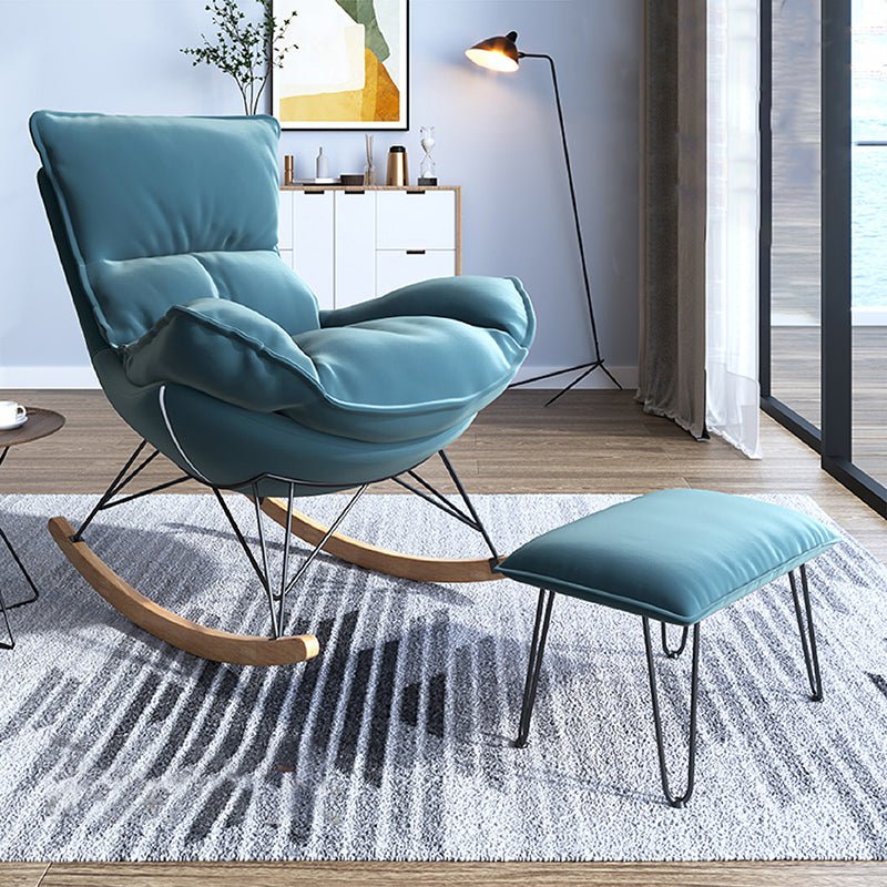 Chaise d'accent sans bras moderne Faux Coue et chaise Lounge Velet avec dos haut