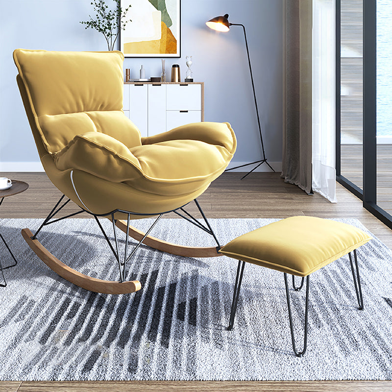 Chaise d'accent sans bras moderne Faux Coue et chaise Lounge Velet avec dos haut