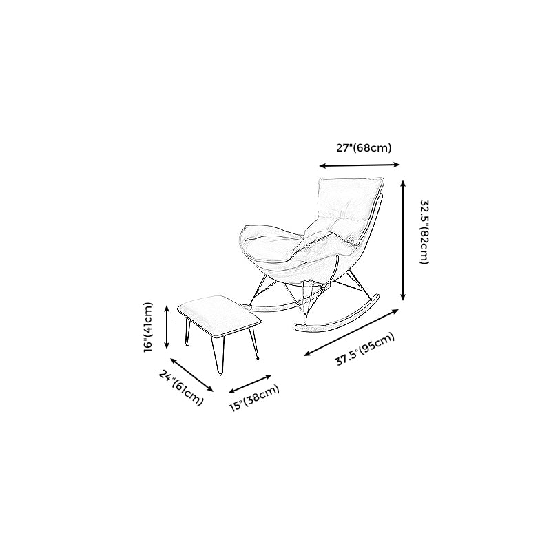 Chaise d'accent sans bras moderne Faux Coue et chaise Lounge Velet avec dos haut