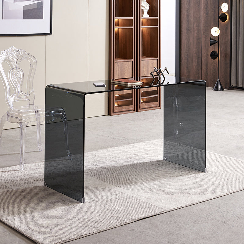 Modern Style Coffee Table with Rectangular Black/transparent Tempered Glass Abstract Base Black Clearhalo 'Coffee & Accent Tables' 'Coffee Tables' 'coffee_tables' 'furn' 'furn_coffee_tables' 'Furniture' 'Living Room Furniture' 5484873