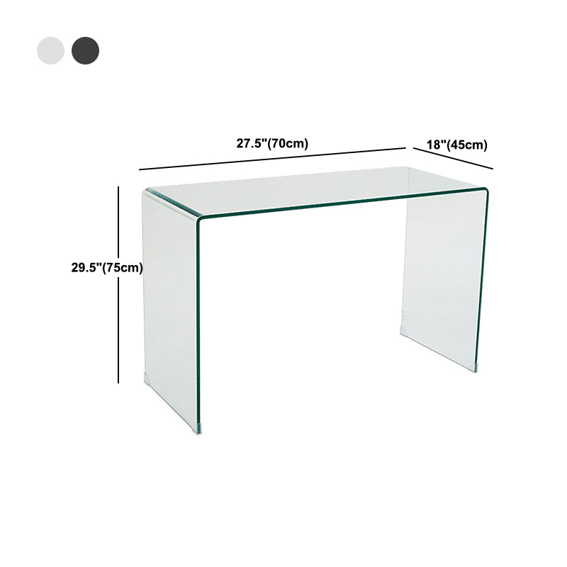 Modern Style Coffee Table with Rectangular Black/transparent Tempered Glass Abstract Base Clearhalo 'Coffee & Accent Tables' 'Coffee Tables' 'coffee_tables' 'furn' 'furn_coffee_tables' 'Furniture' 'Living Room Furniture' 5484883