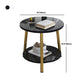 Modern Style Round/oval Wood-paneled 3/4 Leg Base with Storage Rack Coffee Table