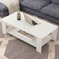 Mesa de centro rectangular moderna con estante de almacenamiento y 4 patas de madera