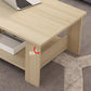 Mesa de centro rectangular moderna con estante de almacenamiento y 4 patas de madera