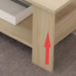 Mesa de centro rectangular moderna con estante de almacenamiento y 4 patas de madera