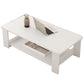 Mesa de centro rectangular moderna con estante de almacenamiento y 4 patas de madera