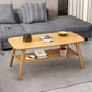 Base rectangulaire à 4 pieds en bois massif de style nordique, avec support de rangement, table basse