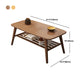 Base rectangulaire à 4 pieds en bois massif de style nordique, avec support de rangement, table basse
