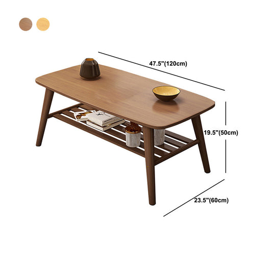 Base rettangolare in legno massiccio rettangolare a 4 gambe con tavolino