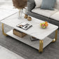 Glam Coffee Table with Cross Legs and Storage Shelf Cocktail Table Gold White Clearhalo 'Coffee & Accent Tables' 'Coffee Tables' 'coffee_tables' 'furn' 'furn_coffee_tables' 'Furniture' 'Living Room Furniture' 5485001