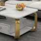 Glam Coffee Table with Cross Legs and Storage Shelf Cocktail Table Clearhalo 'Coffee & Accent Tables' 'Coffee Tables' 'coffee_tables' 'furn' 'furn_coffee_tables' 'Furniture' 'Living Room Furniture' 5485006