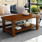 Nordic Style Coffee Table with Rectangular Solid Wood Base 4 Legs Brown Clearhalo 'Coffee & Accent Tables' 'Coffee Tables' 'coffee_tables' 'furn' 'furn_coffee_tables' 'Furniture' 'Living Room Furniture' 5485015