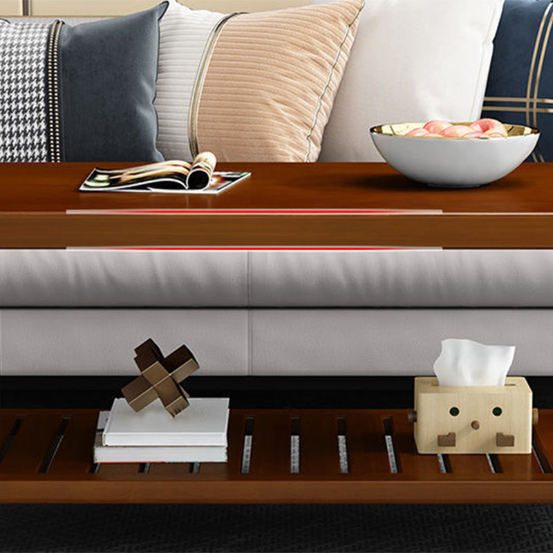 Nordic Style Coffee Table with Rectangular Solid Wood Base 4 Legs Clearhalo 'Coffee & Accent Tables' 'Coffee Tables' 'coffee_tables' 'furn' 'furn_coffee_tables' 'Furniture' 'Living Room Furniture' 5485019