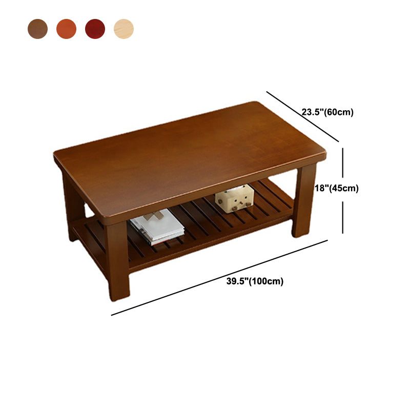 Nordic Style Coffee Table with Rectangular Solid Wood Base 4 Legs Clearhalo 'Coffee & Accent Tables' 'Coffee Tables' 'coffee_tables' 'furn' 'furn_coffee_tables' 'Furniture' 'Living Room Furniture' 5485026