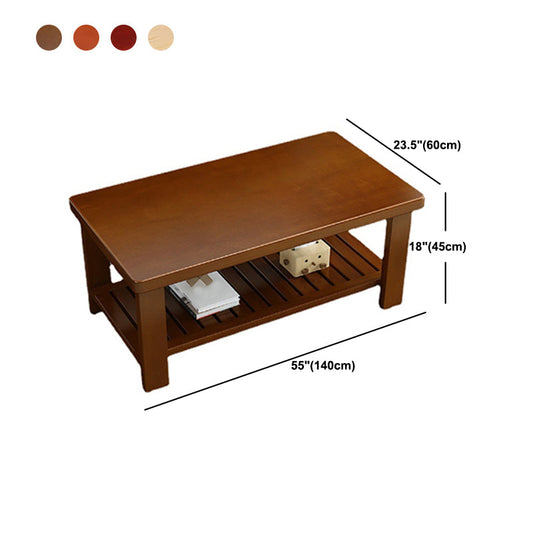 Nordic Style Coffee Table with Rectangular Solid Wood Base 4 Legs Clearhalo 'Coffee & Accent Tables' 'Coffee Tables' 'coffee_tables' 'furn' 'furn_coffee_tables' 'Furniture' 'Living Room Furniture' 5485030