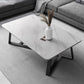 Glam Stone Coffee Table with Black Steel Base and Rectangle Top White Clearhalo 'Coffee & Accent Tables' 'Coffee Tables' 'coffee_tables' 'furn' 'furn_coffee_tables' 'Furniture' 'Living Room Furniture' 5485034