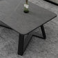 Glam Stone Coffee Table with Black Steel Base and Rectangle Top Clearhalo 'Coffee & Accent Tables' 'Coffee Tables' 'coffee_tables' 'furn' 'furn_coffee_tables' 'Furniture' 'Living Room Furniture' 5485040