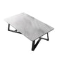 Glam Stone Coffee Table with Black Steel Base and Rectangle Top 55.1"L x 27.6"W x 17.7"H White Clearhalo 'Coffee & Accent Tables' 'Coffee Tables' 'coffee_tables' 'furn' 'furn_coffee_tables' 'Furniture' 'Living Room Furniture' 5485042