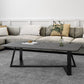 Glam Stone Coffee Table with Black Steel Base and Rectangle Top Clearhalo 'Coffee & Accent Tables' 'Coffee Tables' 'coffee_tables' 'furn' 'furn_coffee_tables' 'Furniture' 'Living Room Furniture' 5485043