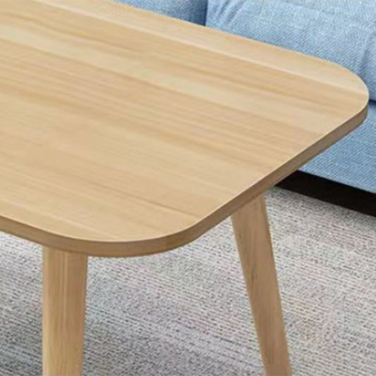 Contemporary Wooden Coffee Table with 4 Natural Legs and Rectangle Top Clearhalo 'Coffee & Accent Tables' 'Coffee Tables' 'coffee_tables' 'furn' 'furn_coffee_tables' 'Furniture' 'Living Room Furniture' 5485099