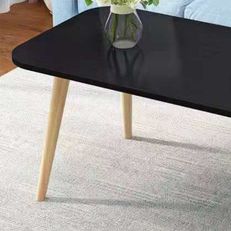 Contemporary Wooden Coffee Table with 4 Natural Legs and Rectangle Top Clearhalo 'Coffee & Accent Tables' 'Coffee Tables' 'coffee_tables' 'furn' 'furn_coffee_tables' 'Furniture' 'Living Room Furniture' 5485101