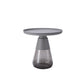 Mid-century Modern Style Round Metal Table with Glass Monopod Base Coffee Table 23.6"L x 23.6"W x 20.5"H Grey Clearhalo 'Coffee & Accent Tables' 'Coffee Tables' 'coffee_tables' 'furn' 'furn_coffee_tables' 'Furniture' 'Living Room Furniture' 5485114