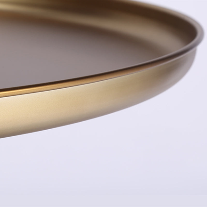 Mid-century Modern Style Round Metal Table with Glass Monopod Base Coffee Table Clearhalo 'Coffee & Accent Tables' 'Coffee Tables' 'coffee_tables' 'furn' 'furn_coffee_tables' 'Furniture' 'Living Room Furniture' 5485116