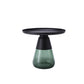 Mid-century Modern Style Round Metal Table with Glass Monopod Base Coffee Table 23.6"L x 23.6"W x 20.5"H Black Green Clearhalo 'Coffee & Accent Tables' 'Coffee Tables' 'coffee_tables' 'furn' 'furn_coffee_tables' 'Furniture' 'Living Room Furniture' 5485117