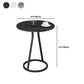 Modern 23.6" Tall Round Slate Top Side Table Iron Pedestal End Table Clearhalo 'Coffee & Accent Tables' 'End & Side Tables' 'end_side_tables' 'furn' 'furn_end_side_tables' 'Furniture' 'Living Room Furniture' 5485211