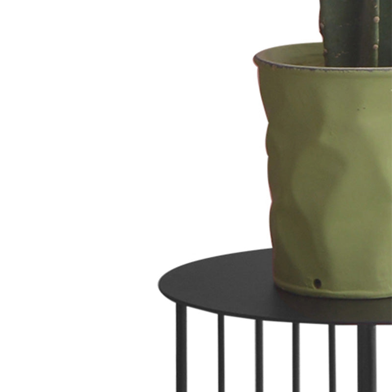 Mid-Century Modern Round Iron End Table Dia 11.81" Pedestal Side Table Clearhalo 'Coffee & Accent Tables' 'End & Side Tables' 'end_side_tables' 'furn' 'furn_end_side_tables' 'Furniture' 'Living Room Furniture' 5485305