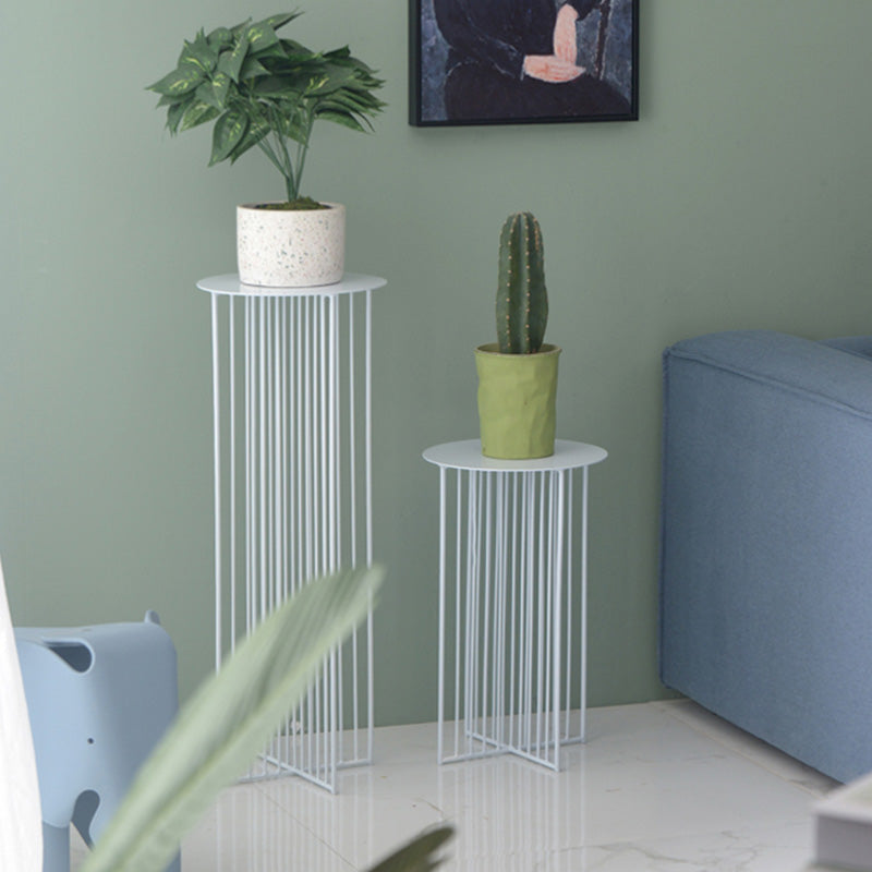 Mid-Century Modern Round Iron End Table Dia 11.81" Pedestal Side Table Clearhalo 'Coffee & Accent Tables' 'End & Side Tables' 'end_side_tables' 'furn' 'furn_end_side_tables' 'Furniture' 'Living Room Furniture' 5485309