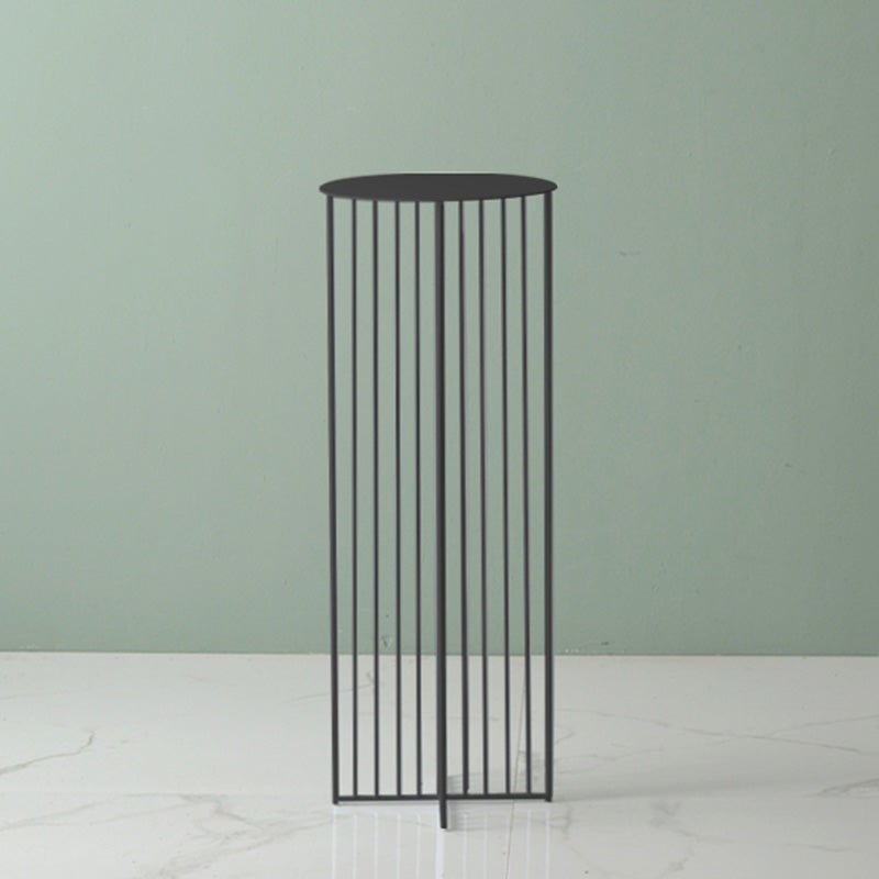 Mid-Century Modern Round Iron End Table Dia 11.81" Pedestal Side Table Clearhalo 'Coffee & Accent Tables' 'End & Side Tables' 'end_side_tables' 'furn' 'furn_end_side_tables' 'Furniture' 'Living Room Furniture' 5485313