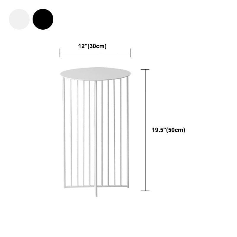 Mid-Century Modern Round Iron End Table Dia 11.81" Pedestal Side Table Clearhalo 'Coffee & Accent Tables' 'End & Side Tables' 'end_side_tables' 'furn' 'furn_end_side_tables' 'Furniture' 'Living Room Furniture' 5485314