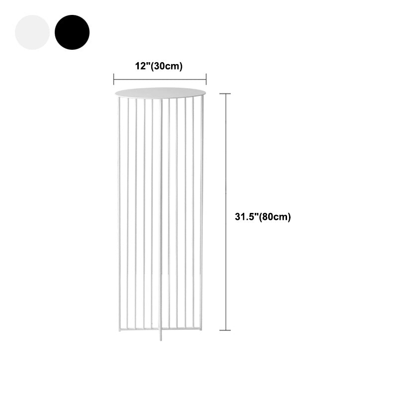 Mid-Century Modern Round Iron End Table Dia 11.81" Pedestal Side Table Clearhalo 'Coffee & Accent Tables' 'End & Side Tables' 'end_side_tables' 'furn' 'furn_end_side_tables' 'Furniture' 'Living Room Furniture' 5485315